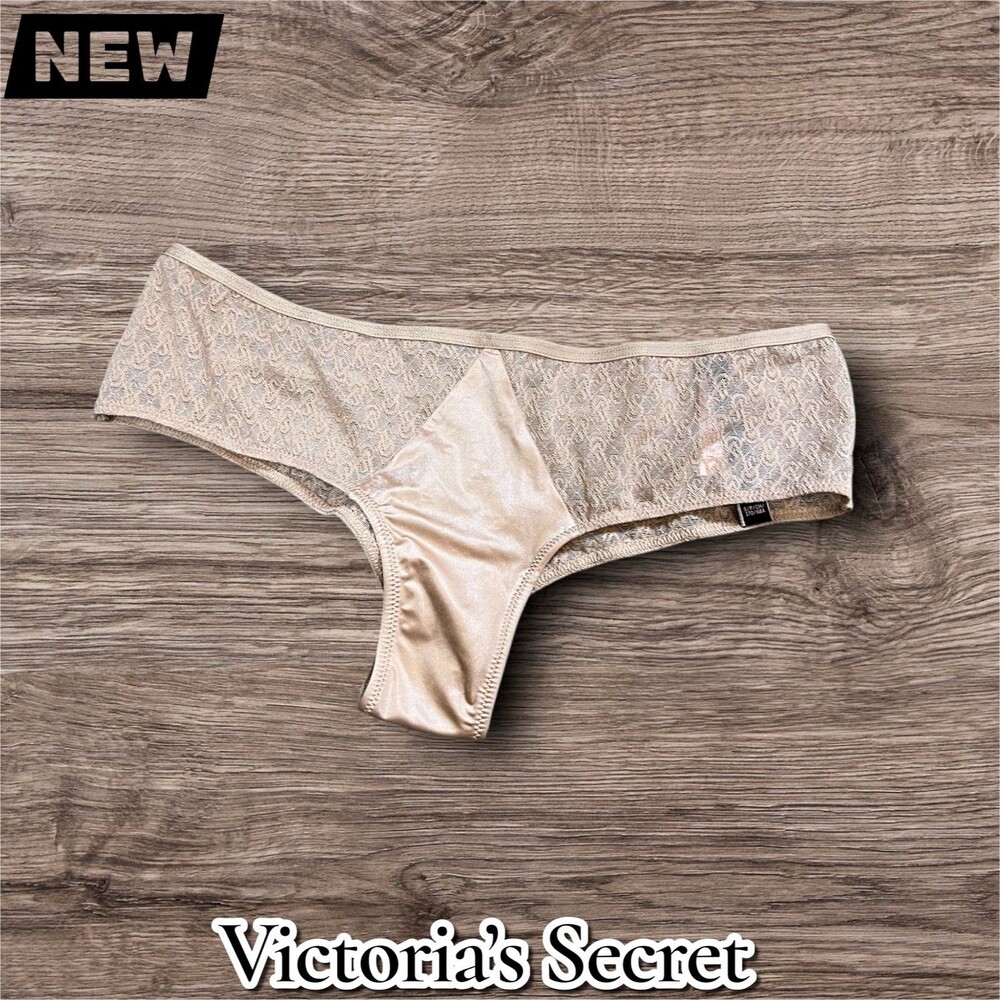 New NWT Victoria’s Secret Cheeky Panty – Nude Lace – Size Small